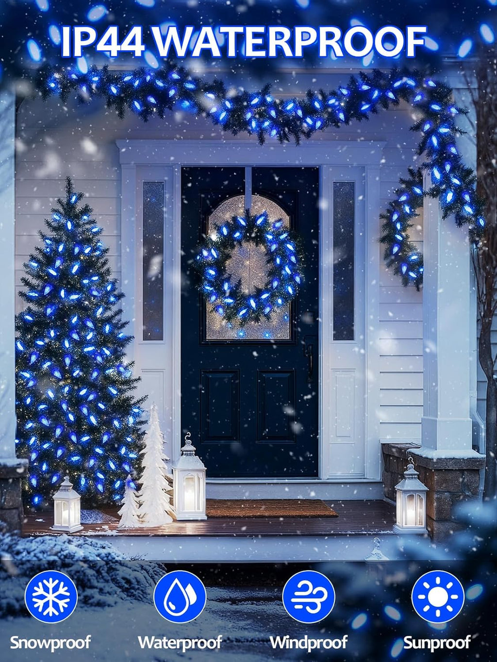 Upgraded 250 LED C6 Connectable Christmas String Light, 82FT Waterproof Christmas Twinkle Lights for Outdoor, Plug in Fairy Twinkle Lights Indoor with 13 Modes & Timer for Christmas Decorations(Blue)