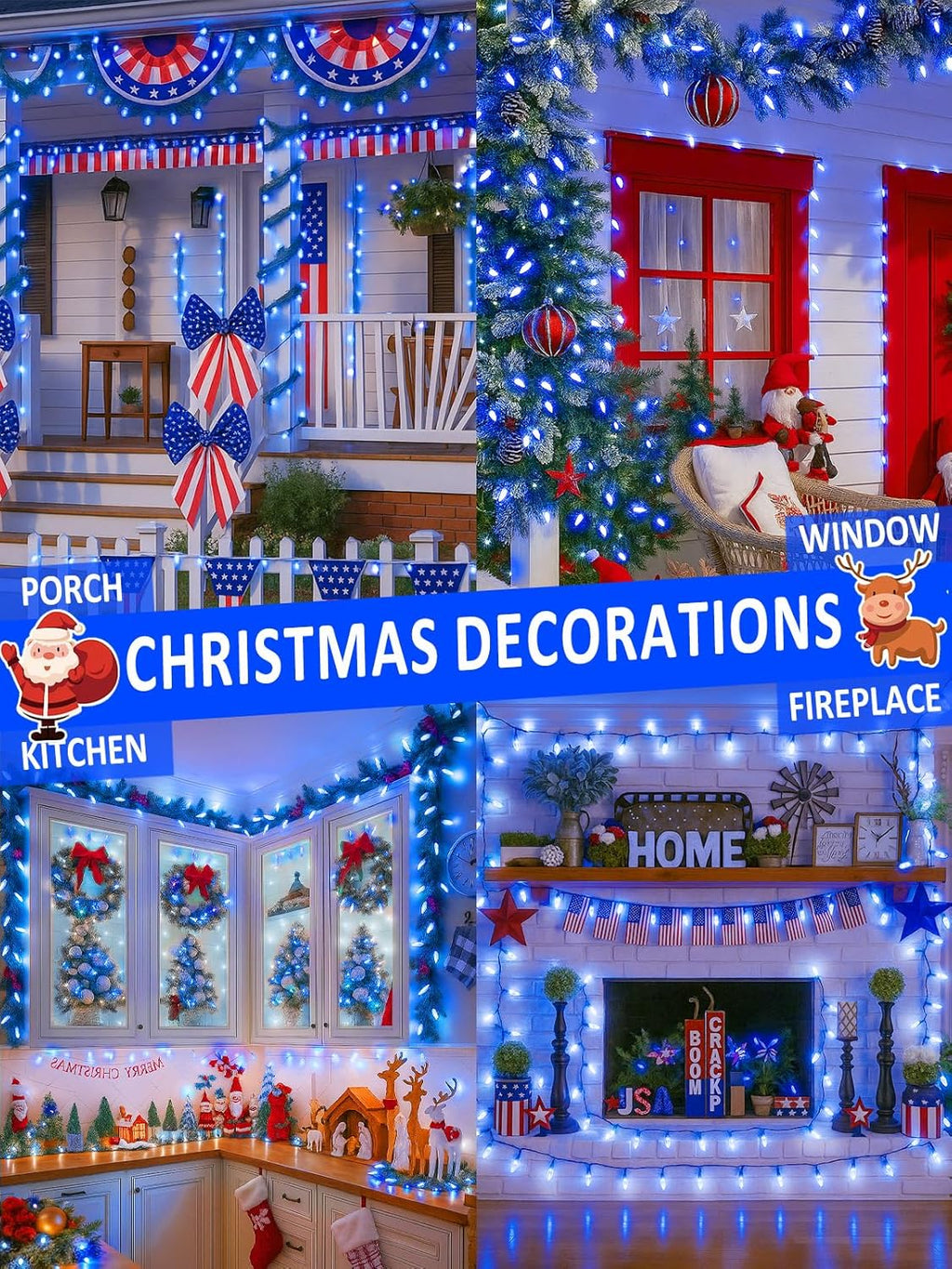 Upgraded 250 LED C6 Connectable Christmas String Light, 82FT Waterproof Christmas Twinkle Lights for Outdoor, Plug in Fairy Twinkle Lights Indoor with 13 Modes & Timer for Christmas Decorations(Blue)